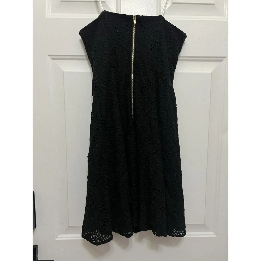 Lilly Pulitzer Strapless Vicki Dress 2 Black Floral Lace Cocktail Resort‎ Preppy